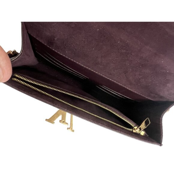 Louis Vuitton Quetsche Box Calfskin Leather Chain Louise GM Clutch Bag in Dark P - Picture 4 of 7